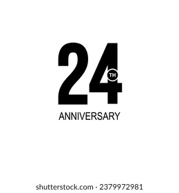 24 Years anniversary celebration vector template design illustration
