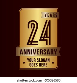 24 years anniversary design template. Vector and illustration.