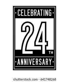 24 years anniversary design template. Vector and illustration.