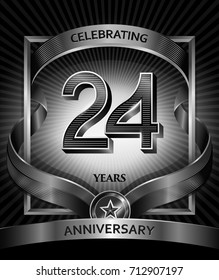 24 years anniversary design template for invitation, advertising, banner, vector design