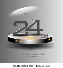 24 years anniversary design vector templates and illustrations, concepts in the future by giving a sci fi feel effect