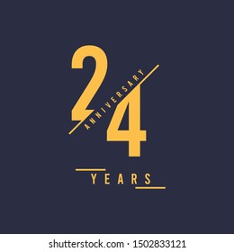 24 Years anniversary design. Vector illustration