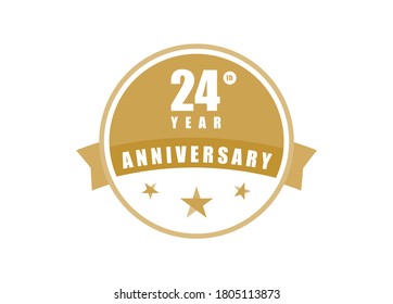 24 years anniversary Elegant badge design 