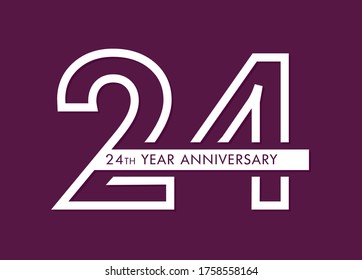 24 years anniversary image vector, 24th anniversary celebration logotype 