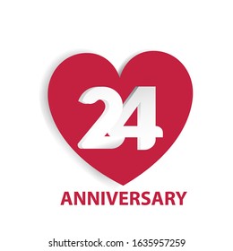 24 Years Anniversary Logo Celebration With Love