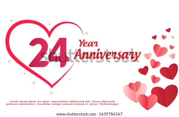 24 Years Anniversary Logo Celebration Love Stock Vector (Royalty Free ...