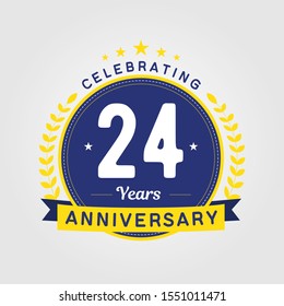 24 Years Anniversary Logo Template. Can be used for celebration event