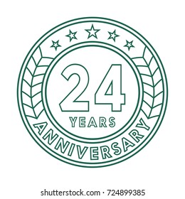 24 years anniversary logo template. 