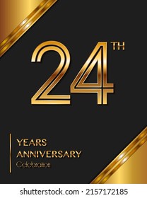 24 Years Anniversary logotype. Anniversary celebration template design for booklet, leaflet, magazine, brochure poster, banner, web, invitation or greeting card. Vector illustrations.