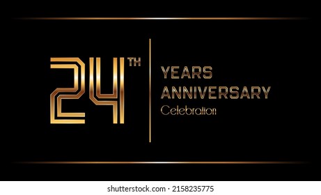 24 Years Anniversary logotype. Anniversary celebration template design for booklet, leaflet, magazine, brochure poster, banner, web, invitation or greeting card. Vector illustrations.