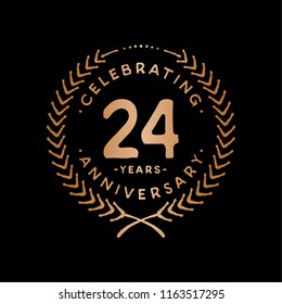 24 years design template. 24th vector and illustration.