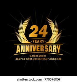 24 years design template. Anniversary vector and illustration template.