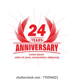 24 years design template. Anniversary vector and illustration template.