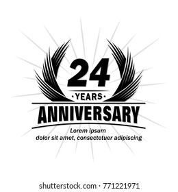 24 years design template. Anniversary vector and illustration template.