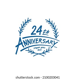 24 years design template. Vector and illustration. 24th years logo.