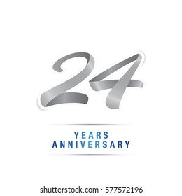 24 years silver anniversary celebration logo , isolated on white background