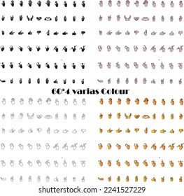 240 Hands Gestures Set Sign