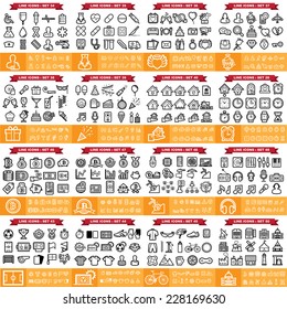 240  line icons for web and mobile application .Illustration eps 10 