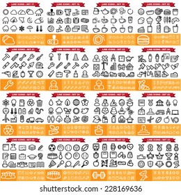 240  line icons for web and mobile application .Illustration eps 10 