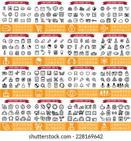 240  line icons for web and mobile application .Illustration eps 10 