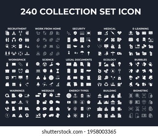 240 modern thin line icons. High quality pictograms. Linear icons set of building, ecology, Energy Types, etc symbol template for graphic and web design collection logo vector illustration