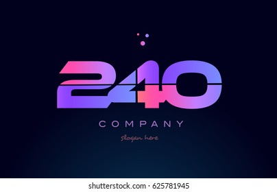 240 pink blue purple number digit numeral dots creative company logo vector icon design template