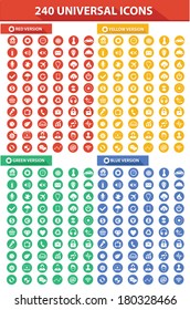 240 Universal Website icons,4 version,vector