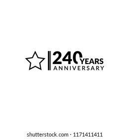 240 years anniversary celebration simple logo