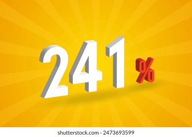 241% discount 3D text for sells and promotion.