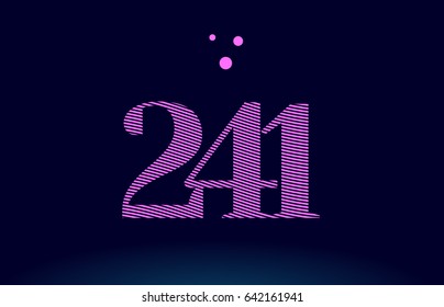 241 number digit logo pink line stripes magenta purple blue font creative text dots company vector icon design