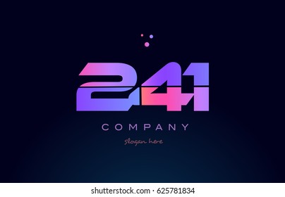 241 pink blue purple number digit numeral dots creative company logo vector icon design template