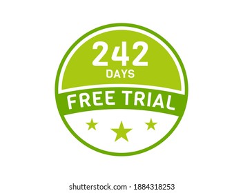 242 días de juicio gratuito. 242 días Insignias de prueba gratuitas