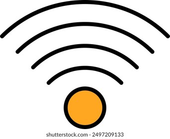 242 - Wifi Signal Line Filled Vector Icon Design