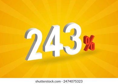 243% discount 3D text for sells and promotion.