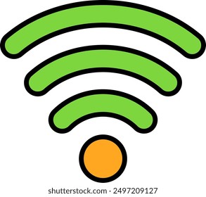 243 - Wifi Signals Line Filled Vector Icon Design