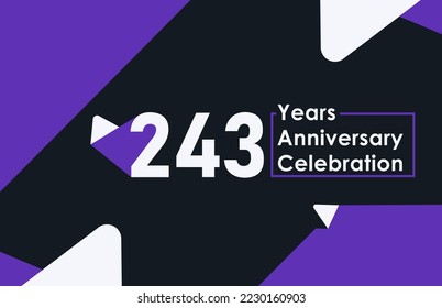 243 years anniversary celebration modern banner template design