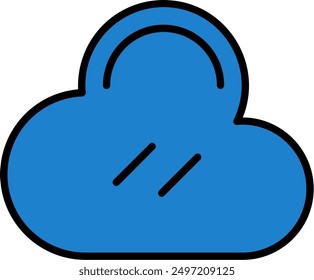 244 - Cloud Line Filled Vector Icon Design