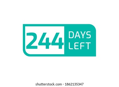 244 Days Left banner on white background, 244 Days Left to Go