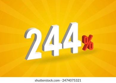 244% discount 3D text for sells and promotion.