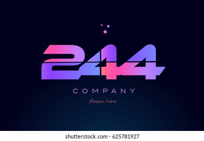 244 pink blue purple number digit numeral dots creative company logo vector icon design template