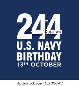 244 Years U.S. Navy Birthday. 13 rd October. 