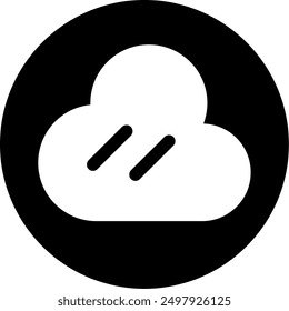 245 - Cloud Circle Flat Vector Icon Design