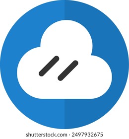 245 - Cloud Circle Line Vector Icon Design