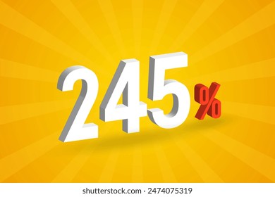 245% discount 3D text for sells and promotion.