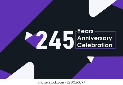 245 years anniversary celebration modern banner template design