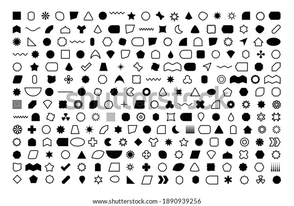 246 Basic Shapes Silhouette Outline 库存矢量图(免版税)1890939256 | Shutterstock