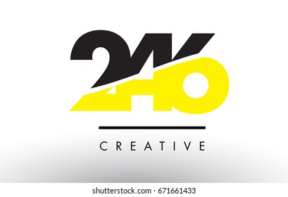 246 Black and Yellow Number Logo Design cut in half.