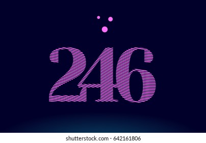 246 number digit logo pink line stripes magenta purple blue font creative text dots company vector icon design