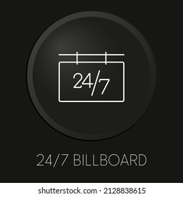 Icono mínimo de línea vectorial de 247 carteles en botón 3D aislado en fondo negro. Vector Premium.
