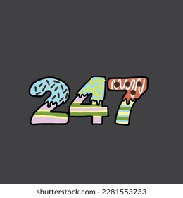 247 from cake vector alphabet and number